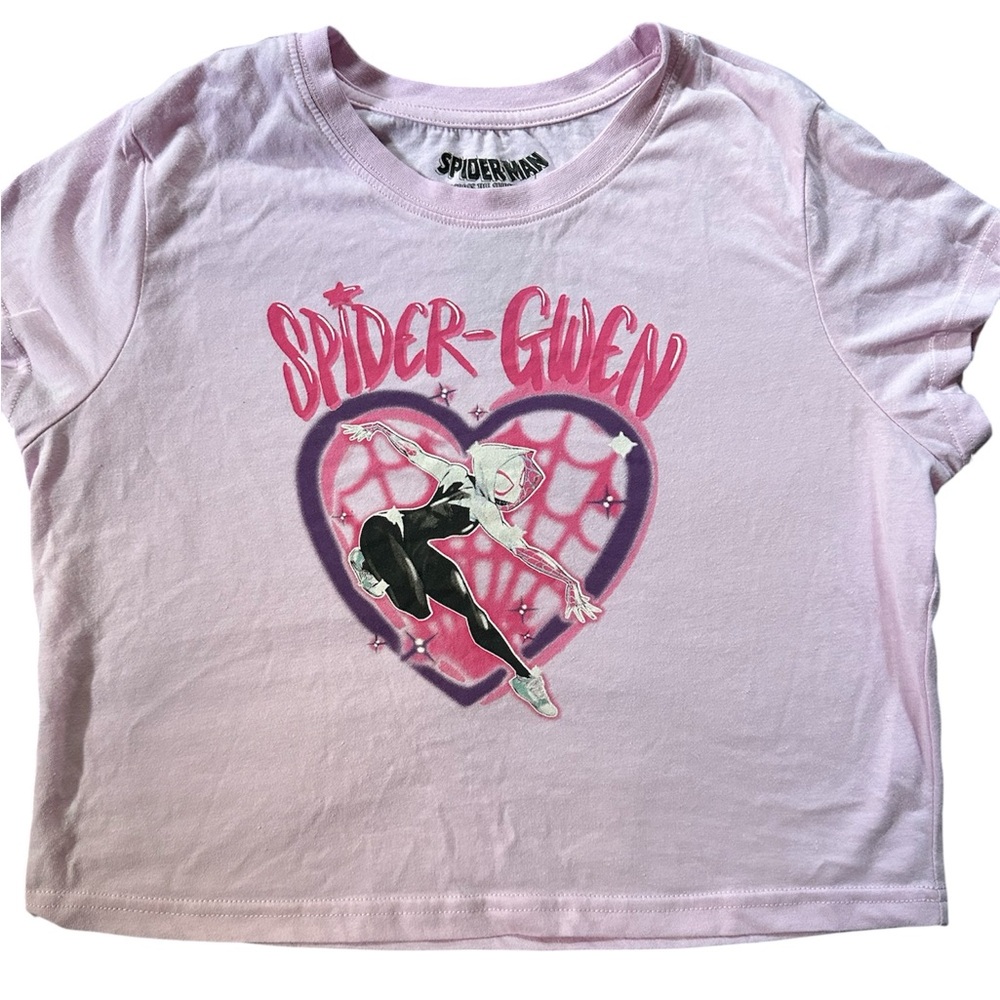 T.J.Maxx Pink Spider-Gwen Crop Top